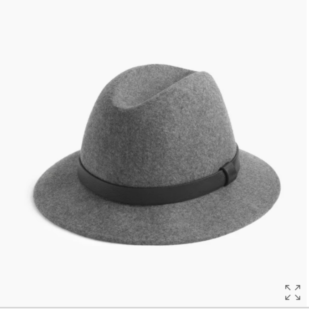 J.Crew Wool Hat with Leather Band